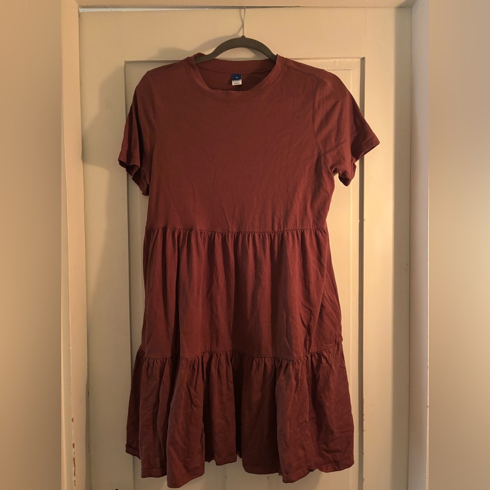 Casual Brown T-Shirt Dress